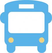 Blue icon of bus