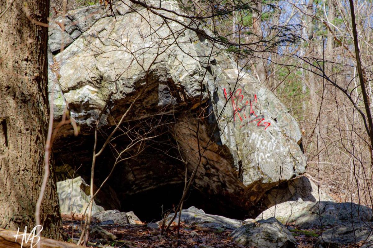 rock cave in the woods