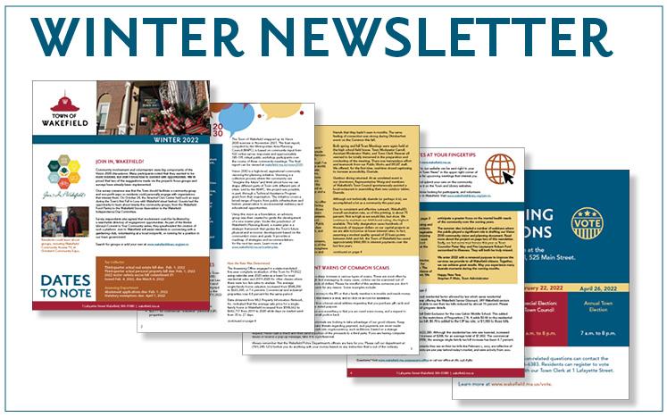 Winter Newsletter with thumbnail images of each page